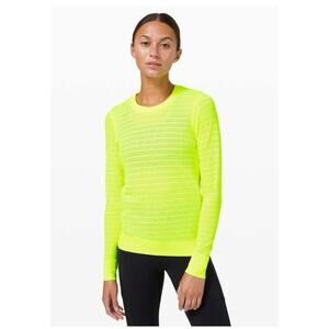 Lululemon Swiftly Breathe Long Sleeve Squad Yellow Highlight Size 10